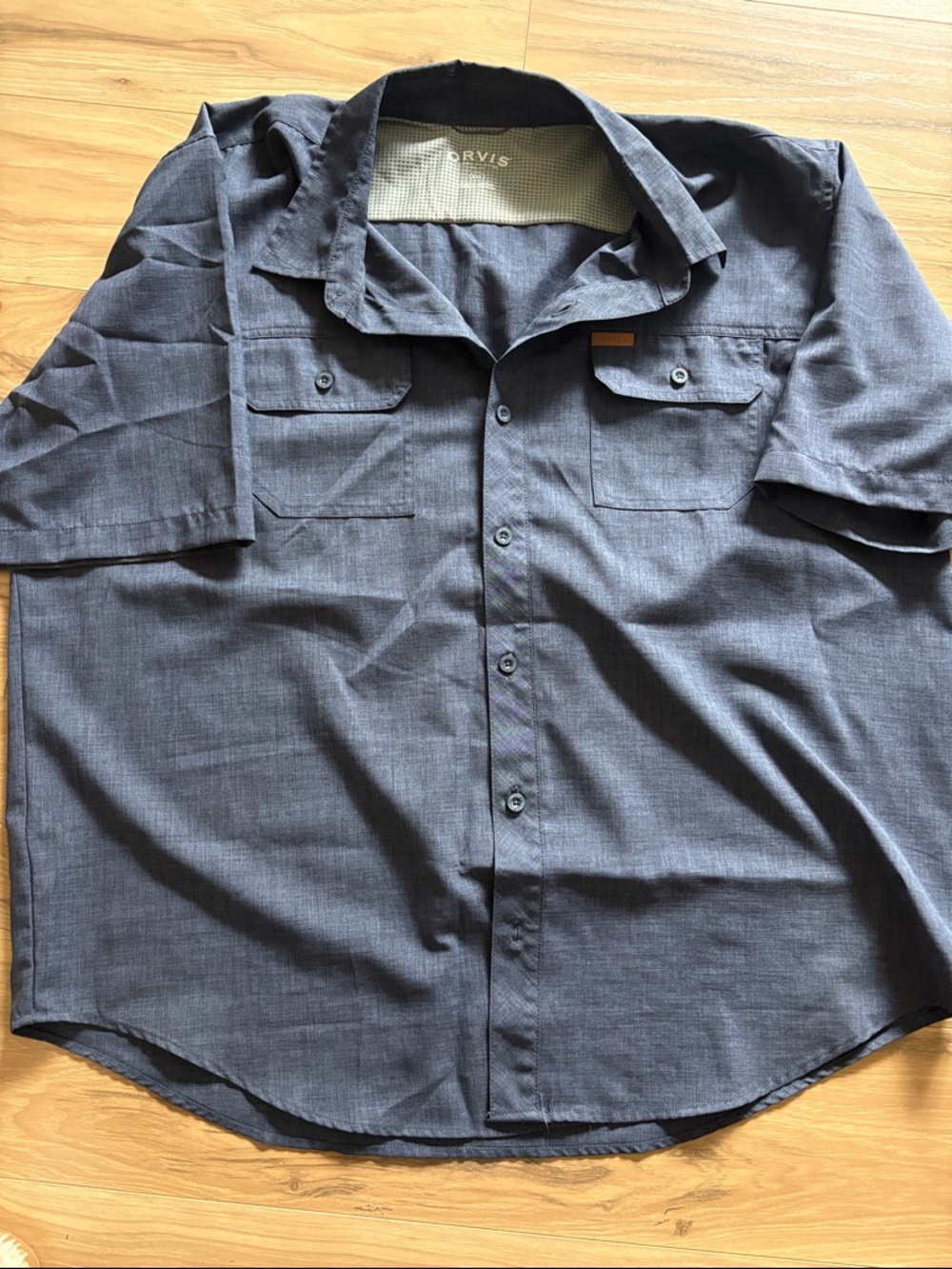 Orvis Men's Short Sleeve Button-Down Shirt - Dark Blue